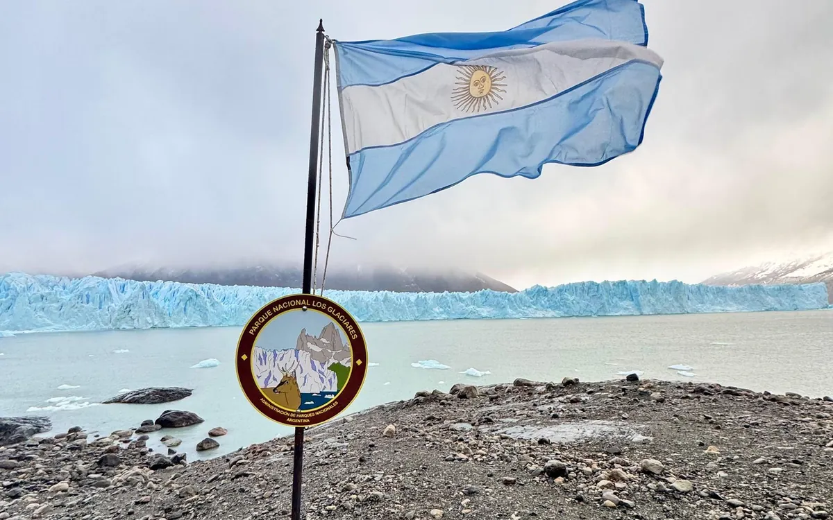 Guided group in crampons trekking on the Perito Moreno Glacier