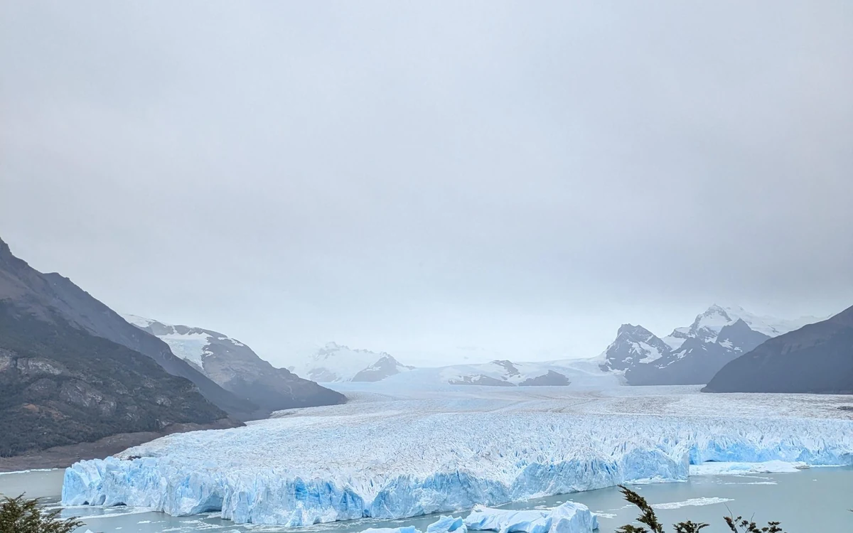 The ice wall of the Perito Moreno Glacier above Lago Argentino