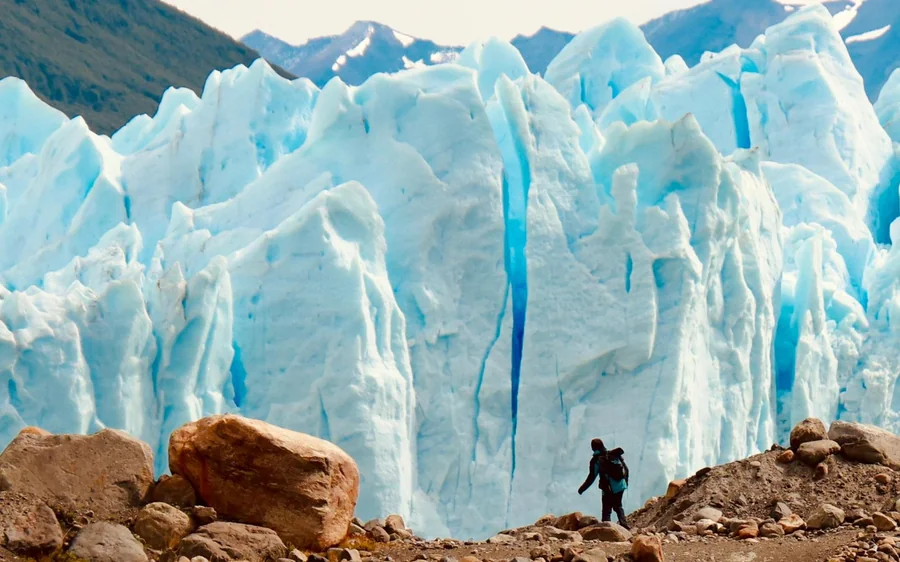 A trail through Patagonian forest towards the Perito Moreno Glacier